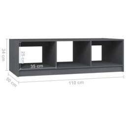 Berkfield Home Coffee Table Grey 110x50x34 cm Solid Pinewood - Size: 110 x 50 x 34 cm - thumbnail 8
