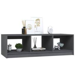 Berkfield Home Coffee Table Grey 110x50x34 cm Solid Pinewood - Size: 110 x 50 x 34 cm - thumbnail 4