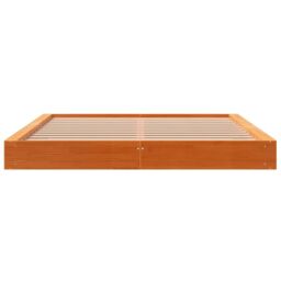 Berkfield Home Bed Frame without Mattress Wax Brown 200x200 cm Solid Wood Pine - thumbnail 4