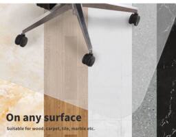 Marlow Chair Mat for Carpet Office Hard Floor Protectors PVC Non Slip 120X90 in Clear - thumbnail 7