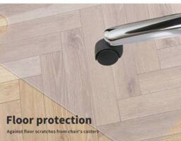 Marlow Chair Mat for Carpet Office Hard Floor Protectors PVC Non Slip 120X90 in Clear - thumbnail 3