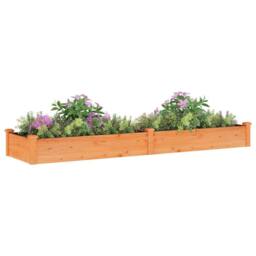 Berkfield Home Garden Raised Bed with Liner Brown 240x60x25 cm Solid Wood Fir - Size: 240 x 60 x 25 cm - thumbnail 1