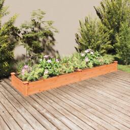 Berkfield Home Garden Raised Bed with Liner Brown 240x60x25 cm Solid Wood Fir - Size: 240 x 60 x 25 cm - thumbnail 2
