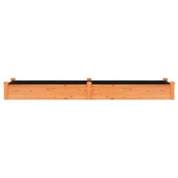 Berkfield Home Garden Raised Bed with Liner Brown 240x60x25 cm Solid Wood Fir - Size: 240 x 60 x 25 cm - thumbnail 4