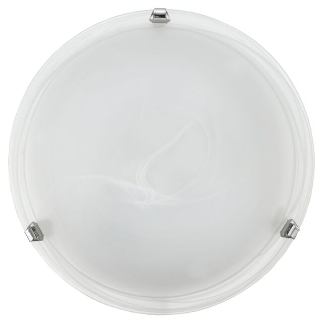 Loops Wall Flush Ceiling Light Colour Chrome Shade Glass Alabaster Bulb E27 1x60W in Clear - image 1