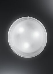 Loops Wall Flush Ceiling Light Colour Chrome Shade Glass Alabaster Bulb E27 1x60W in Clear - thumbnail 3