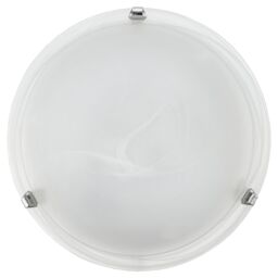 Loops Wall Flush Ceiling Light Colour Chrome Shade Glass Alabaster Bulb E27 1x60W in Clear