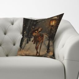 Warren Reed - Designer Fawn In A Snowy Scene Cushions - Size: 45 cm x 45 cm - thumbnail 3