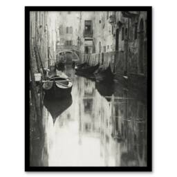 Artery8 A Venetian Canal Photograph Alfred Stieglitz Framed Wall Art Print in Grey - Size: A4 - thumbnail 1