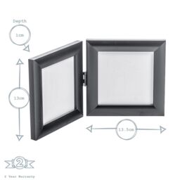 "Nicola Spring Folding 2 Photo Frame - 4 x 4"" - Pack of 1 in Black" - thumbnail 3