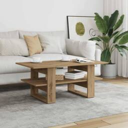 Berkfield Home Coffee Table Artisan Oak 102x55x42 cm Engineered Wood in Brown - Size: 102 x 55 x 42 cm - thumbnail 3