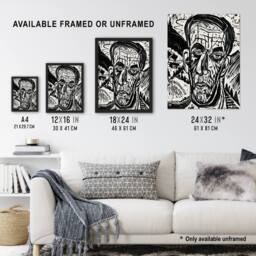 "Artery8 Head of Van de Velde Ernst Ludwig Kirchner Wall Art Poster Print in White - Size: W24"" x H32""" - thumbnail 3