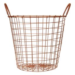 Orsina Functional Copper Finish Round Wire Basket, Stylish Wireframe Basket For Kitchen, High Quality Basket in Gold - thumbnail 1