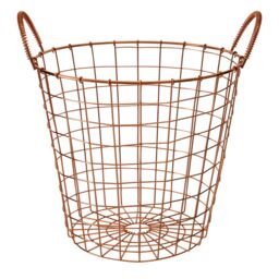 Orsina Functional Copper Finish Round Wire Basket, Stylish Wireframe Basket For Kitchen, High Quality Basket in Gold - thumbnail 3