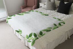 Benjamin Tate Design Green Border Blanket in Natural - Size: 120 cm x 150 cm - thumbnail 3