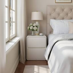 YQJJGL Solid Wood 2-Tier Nightstand for Small Spaces White 30cm Beside Table - Size: 30 cm