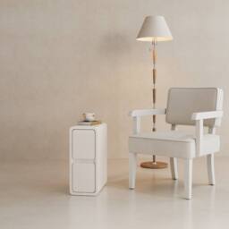YQJJGL Solid Wood 2-Tier Nightstand for Small Spaces White 30cm Beside Table - Size: 30 cm - thumbnail 2