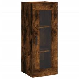 Berkfield Home Wall Mounted Cabinet Smoked Oak 34.5x34x90 cm in Brown - thumbnail 1