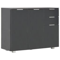 Berkfield Home Sideboard High Gloss Black 107x35x76 cm - Size: 107 x 35 x 76 cm - thumbnail 1