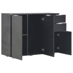 Berkfield Home Sideboard High Gloss Black 107x35x76 cm - Size: 107 x 35 x 76 cm - thumbnail 4