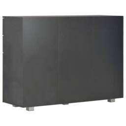 Berkfield Home Sideboard High Gloss Black 107x35x76 cm - Size: 107 x 35 x 76 cm - thumbnail 5
