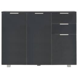 Berkfield Home Sideboard High Gloss Black 107x35x76 cm - Size: 107 x 35 x 76 cm - thumbnail 3