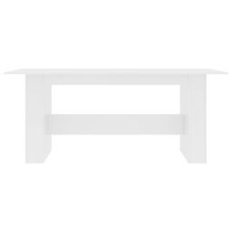 Berkfield Home Dining Table White 180x90x76 cm Engineered Wood - Size: 180 x 90 x 76 cm - thumbnail 4