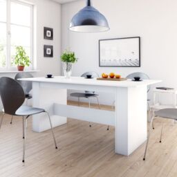 Berkfield Home Dining Table White 180x90x76 cm Engineered Wood - Size: 180 x 90 x 76 cm
