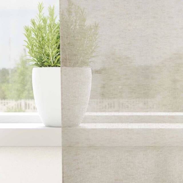 Berkfield Home Full Curtains with Curtains 2 pcs Sand 140 x 245 cm Polyester in Beige - image 1