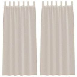 Berkfield Home Full Curtains with Curtains 2 pcs Sand 140 x 245 cm Polyester in Beige - thumbnail 3