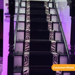 runrug Stair Runner Carpet for Staircases - Soft & Comfy, 9mm - 'Zebra' in Black - Size: 70 cm x 510 cm - thumbnail 4
