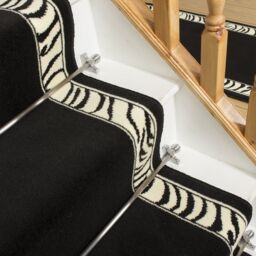 runrug Stair Runner Carpet for Staircases - Soft & Comfy, 9mm - 'Zebra' in Black - Size: 70 cm x 510 cm - thumbnail 2