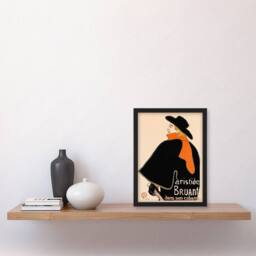Artery8 Toulouse Lautrec Framed Wall Art Print Aristide Bruant in his Cabaret in Orange - Size: A4 - thumbnail 2