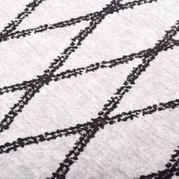 Berkfield Home Rug Washable 120x180 cm Black & White Anti Slip - Size: 100 cm diameter - thumbnail 5