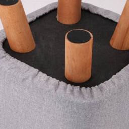 FORGEVIO Square Padded Fabric Wooden Footstool Ottoman Stool Wooden 4 Legs in Grey - thumbnail 5