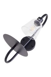 Living and Home Transparent Glass Lampshade Wall Light in Black - thumbnail 6