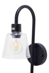 Living and Home Transparent Glass Lampshade Wall Light in Black - thumbnail 5