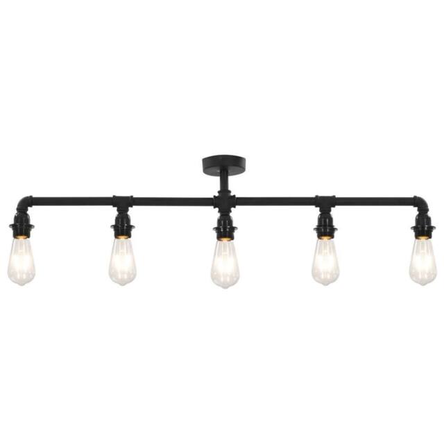Berkfield Home Modern Ceiling Lamp Black 5 x E27 Bulbs - image 1