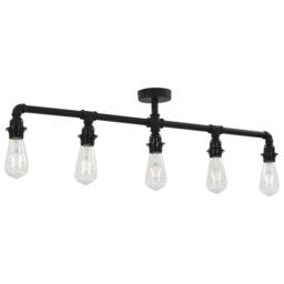 Berkfield Home Modern Ceiling Lamp Black 5 x E27 Bulbs - thumbnail 3