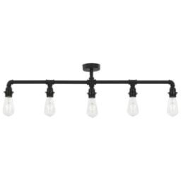 Berkfield Home Modern Ceiling Lamp Black 5 x E27 Bulbs - thumbnail 4