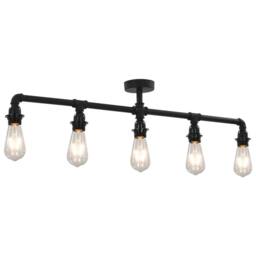 Berkfield Home Modern Ceiling Lamp Black 5 x E27 Bulbs - thumbnail 2