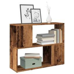 Berkfield Home Book Cabinet/Room Divider Old Wood 80x24x63 cm in Brown - Size: 80 x 24 x 63 cm - thumbnail 2