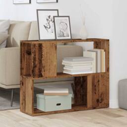 Berkfield Home Book Cabinet/Room Divider Old Wood 80x24x63 cm in Brown - Size: 80 x 24 x 63 cm - thumbnail 3