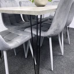 KOSY KOALA Dining Table With 4 Chairs Modern Dining Table Set With 4 Grey Chairs & 1 Bench Dining Room Furniture in Brown - thumbnail 7