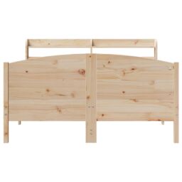 Berkfield Home Bed Frame without Mattress 150x200 cm King Size Solid Wood Pine in Brown - thumbnail 4