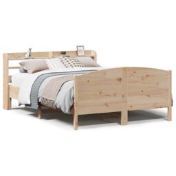 Berkfield Home Bed Frame without Mattress 150x200 cm King Size Solid Wood Pine in Brown - thumbnail 2