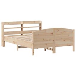 Berkfield Home Bed Frame without Mattress 150x200 cm King Size Solid Wood Pine in Brown - thumbnail 3