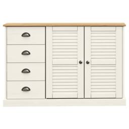 Berkfield Home Sideboard with Drawers VIGO 113x40x75 cm White Solid Wood Pine - Size: 113 x 40 x 75 cm - thumbnail 5