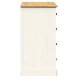 Berkfield Home Sideboard with Drawers VIGO 113x40x75 cm White Solid Wood Pine - Size: 113 x 40 x 75 cm - thumbnail 6
