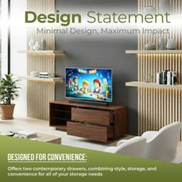 "Centurion Supports GALLUS TV Cabinet for up to 55"" Flat Screen TVs Entertainment TV Unit in Walnut" - thumbnail 4